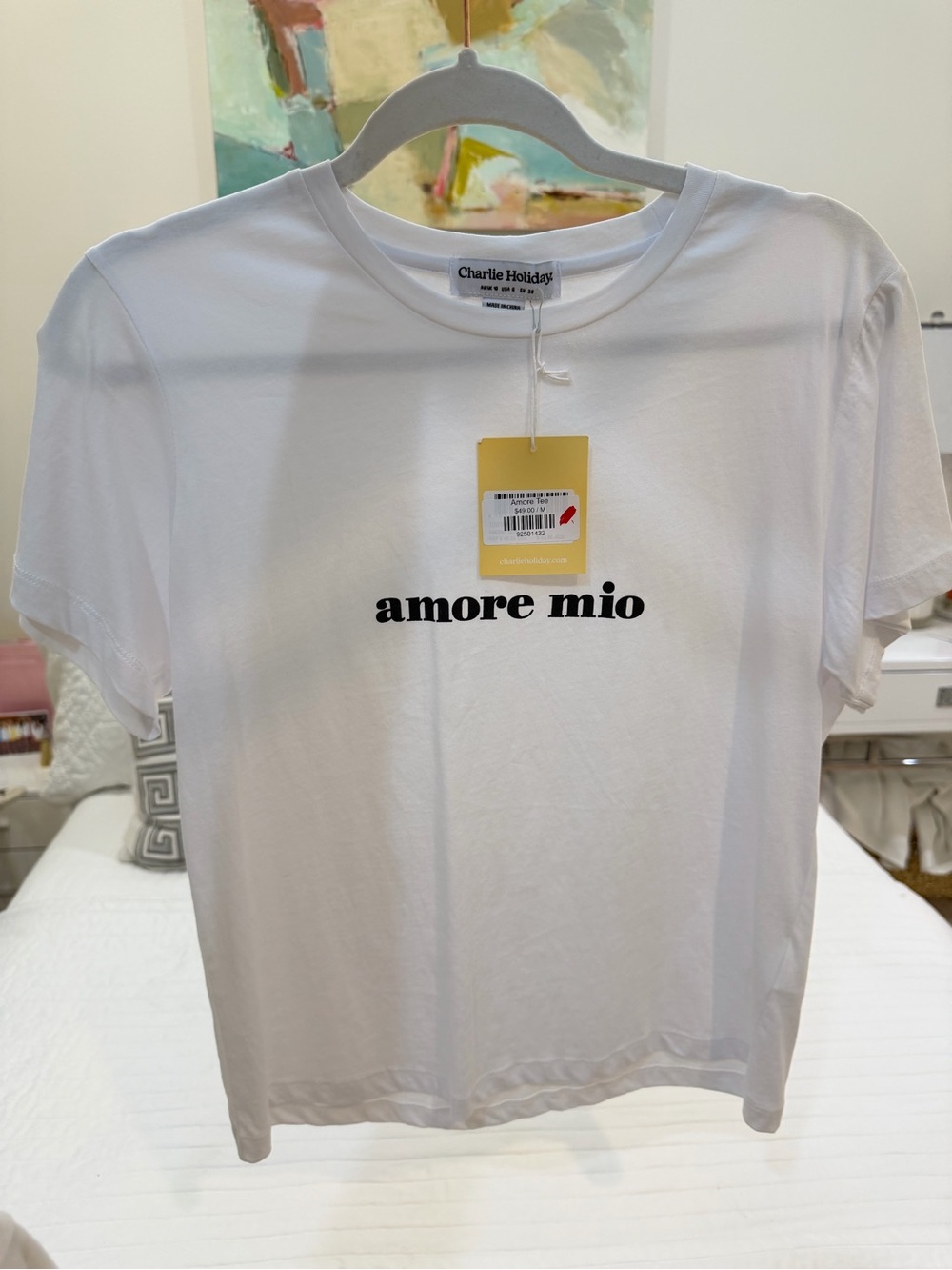 Charlie Holiday White 'amore mio' Graphic Tee